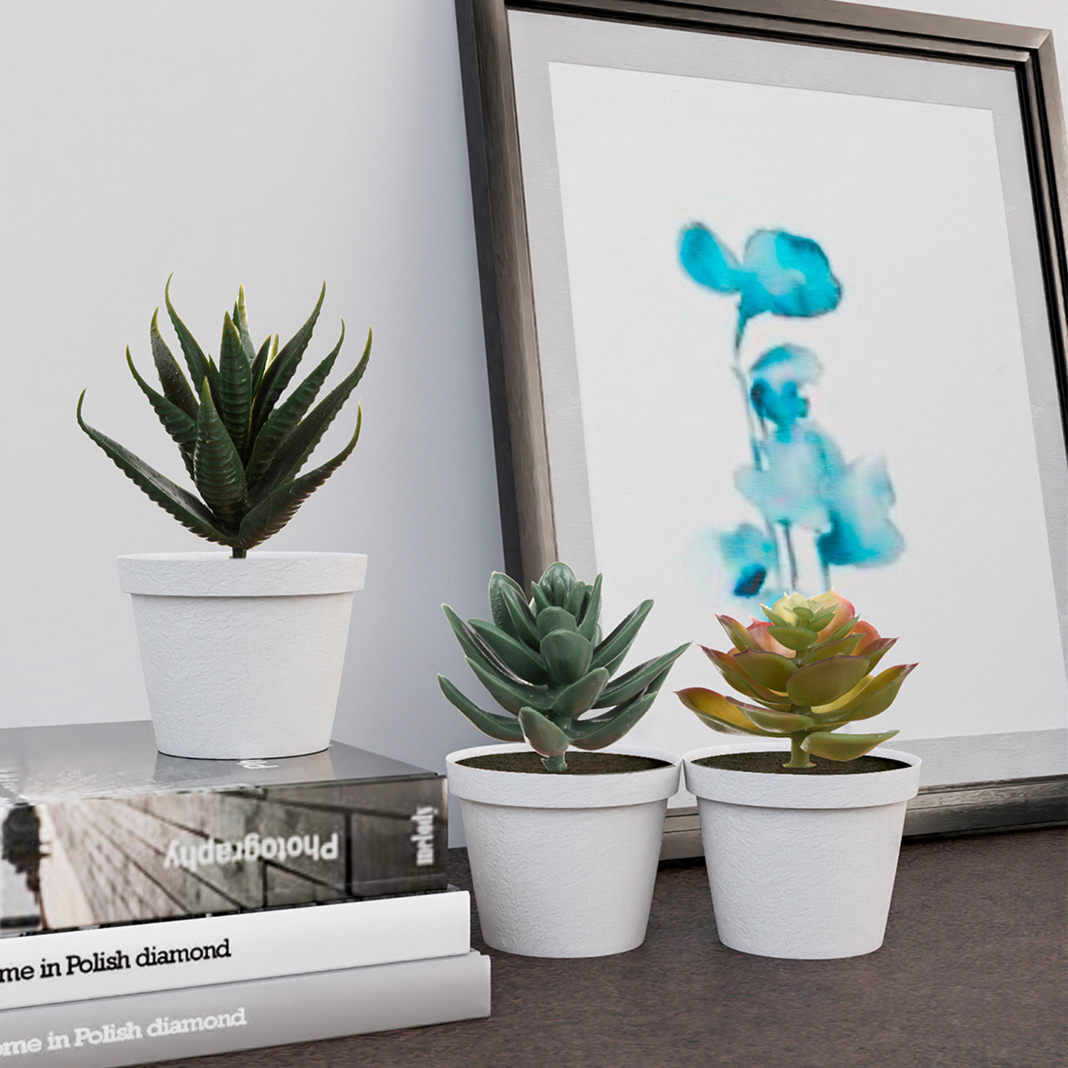 Kuber Industries Flowers Succulent Leaves | Artificial Succulent Leaves for office | Flower Succulent Leaves for Outdoor | Succulent Leaves for Home Décor | Green