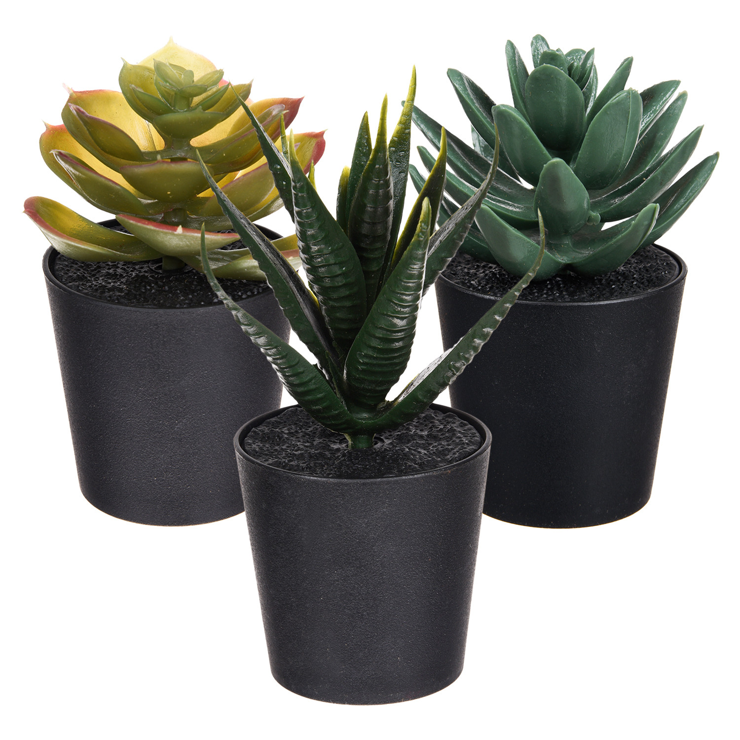 Kuber Industries Flowers Succulent Plant | Artificial Succulent Plant for office | Flower Succulent Plant for Outdoor | Succulent Plant for Home Décor |Black