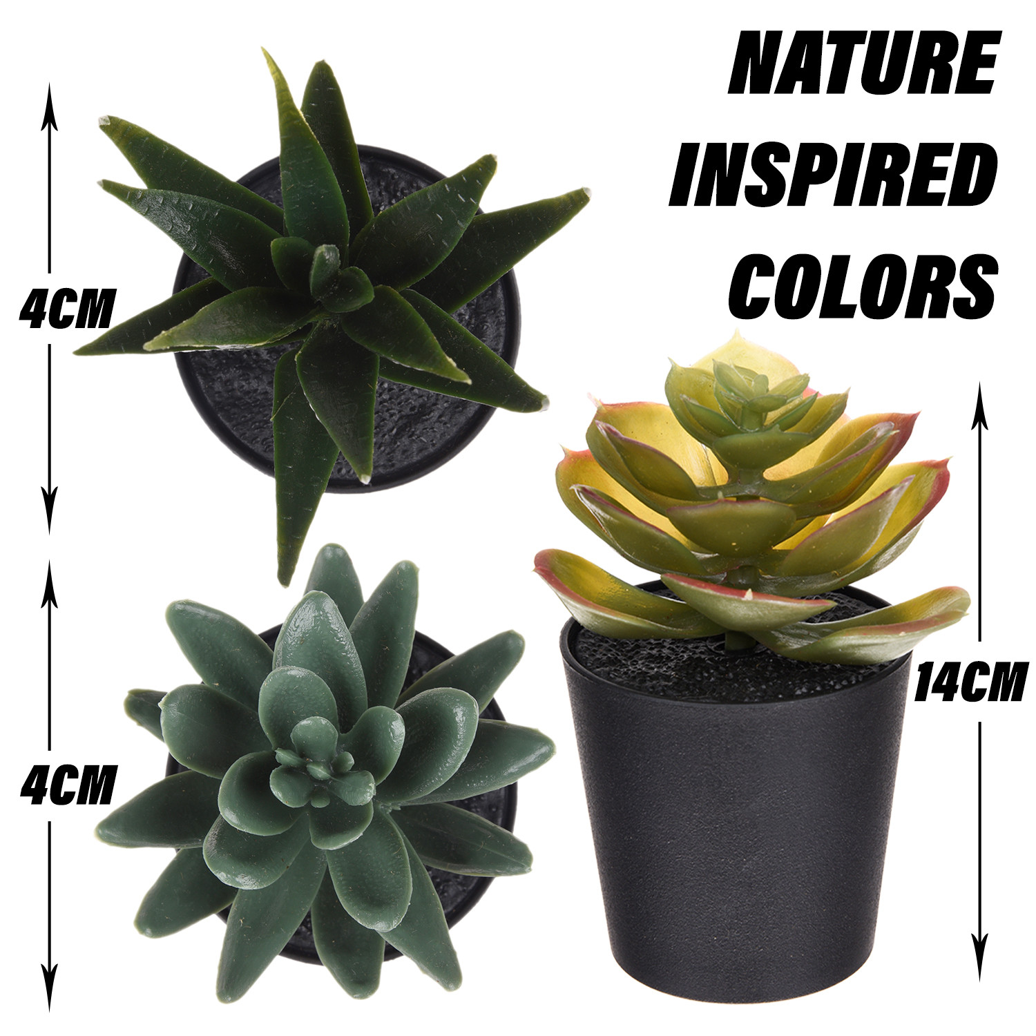 Kuber Industries Flowers Succulent Plant | Artificial Succulent Plant for office | Flower Succulent Plant for Outdoor | Succulent Plant for Home Décor |Black
