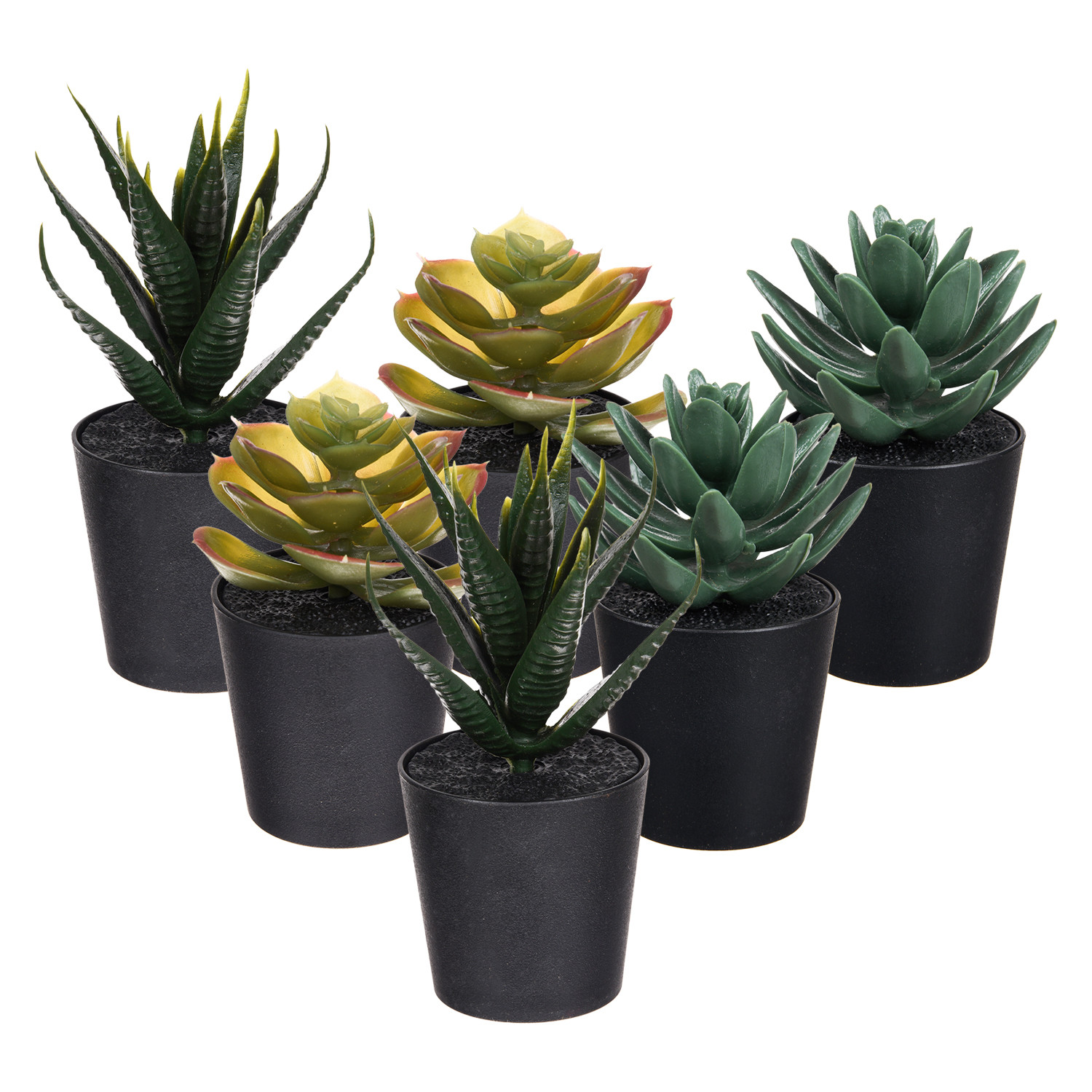 Kuber Industries Flowers Succulent Plant | Artificial Succulent Plant for office | Flower Succulent Plant for Outdoor | Succulent Plant for Home Décor |Black