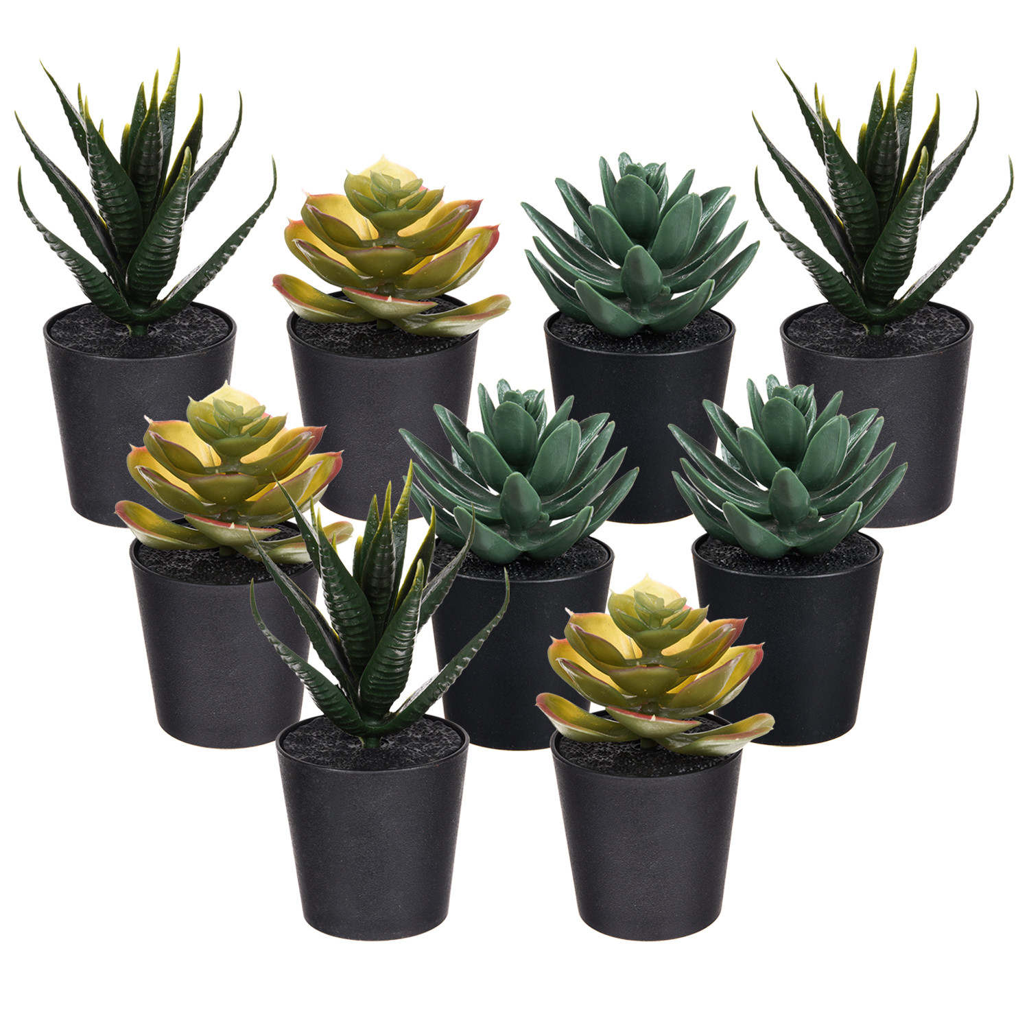 Kuber Industries Flowers Succulent Plant | Artificial Succulent Plant for office | Flower Succulent Plant for Outdoor | Succulent Plant for Home Décor |Black