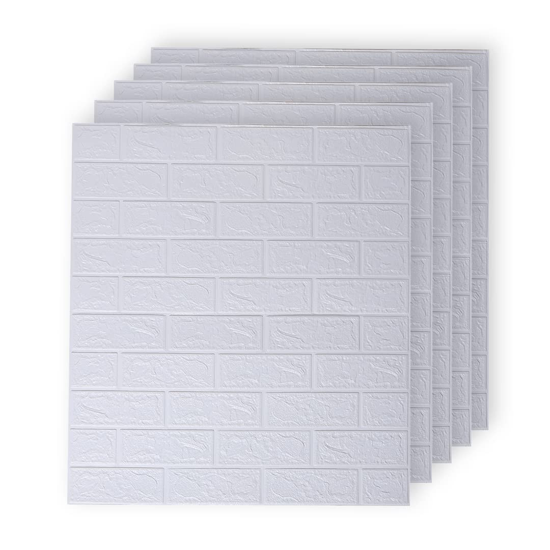 Kuber Industries Foam Brick Pattern 3D Wallpaper for Walls | Soft PE Foam | Easy to Peel, Stick & Remove DIY Wallpaper | Suitable on All Walls | Pack of 5 Sheets, 70 cm X 77 cm