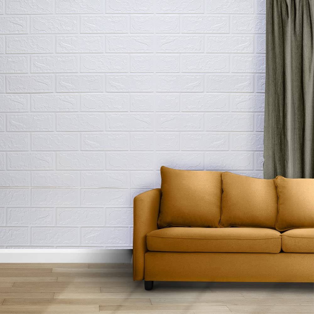 Kuber Industries Foam Brick Pattern 3D Wallpaper for Walls | Soft PE Foam | Easy to Peel, Stick & Remove DIY Wallpaper | Suitable on All Walls | Pack of 5 Sheets, 70 cm X 77 cm
