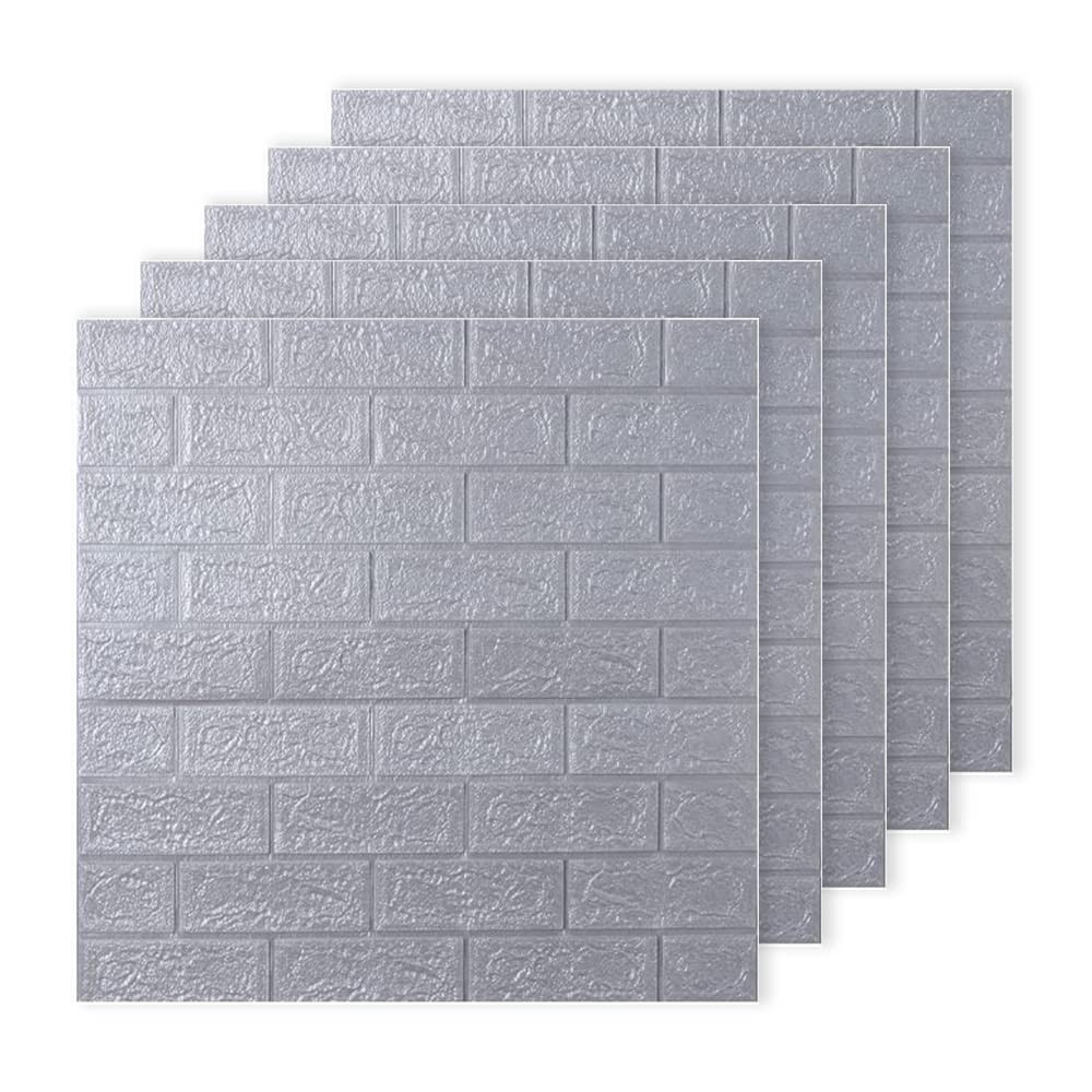 Kuber Industries Foam Brick Pattern 3D Wallpaper for Walls | Soft PE Foam | Easy to Peel, Stick & Remove DIY Wallpaper | Suitable on All Walls | Pack of 5 Sheets, 70 cm X 77 cm