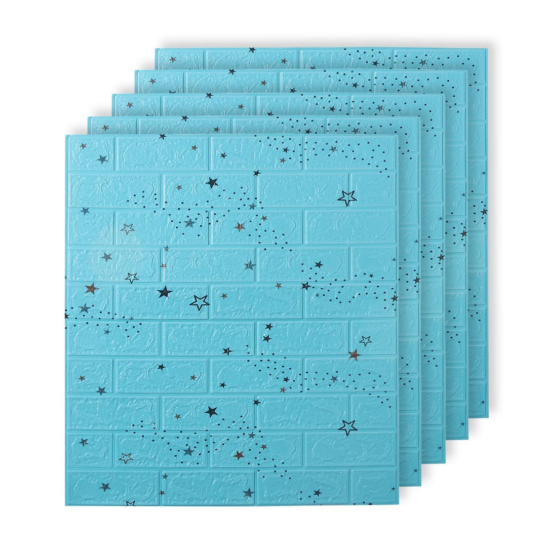 Kuber Industries Foam Brick Pattern 3D Wallpaper for Walls | Soft PE Foam | Easy to Peel, Stick & Remove DIY Wallpaper | Suitable on All Walls | Pack of 5 Sheets,70 cm X 77 cm