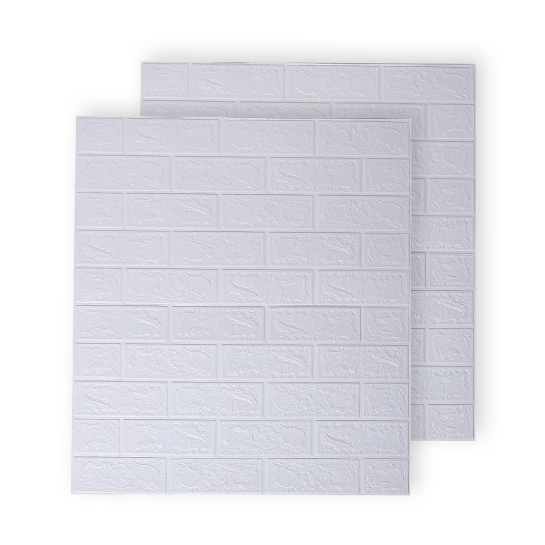 Kuber Industries Foam Brick Pattern 3D Wallpaper for Walls | Soft PE Foam| Easy to Peel, Stick & Remove DIY Wallpaper | Suitable on All Walls | Pack of 2 Sheets, 70 cm X 77 cm