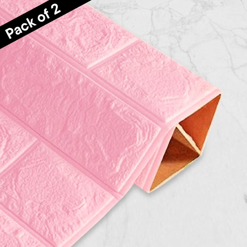Kuber Industries Foam Brick Pattern 3D Wallpaper for Walls | Soft PE Foam| Easy to Peel, Stick & Remove DIY Wallpaper | Suitable on All Walls | Pack of 2 Sheets, 70 cm X 77 cm