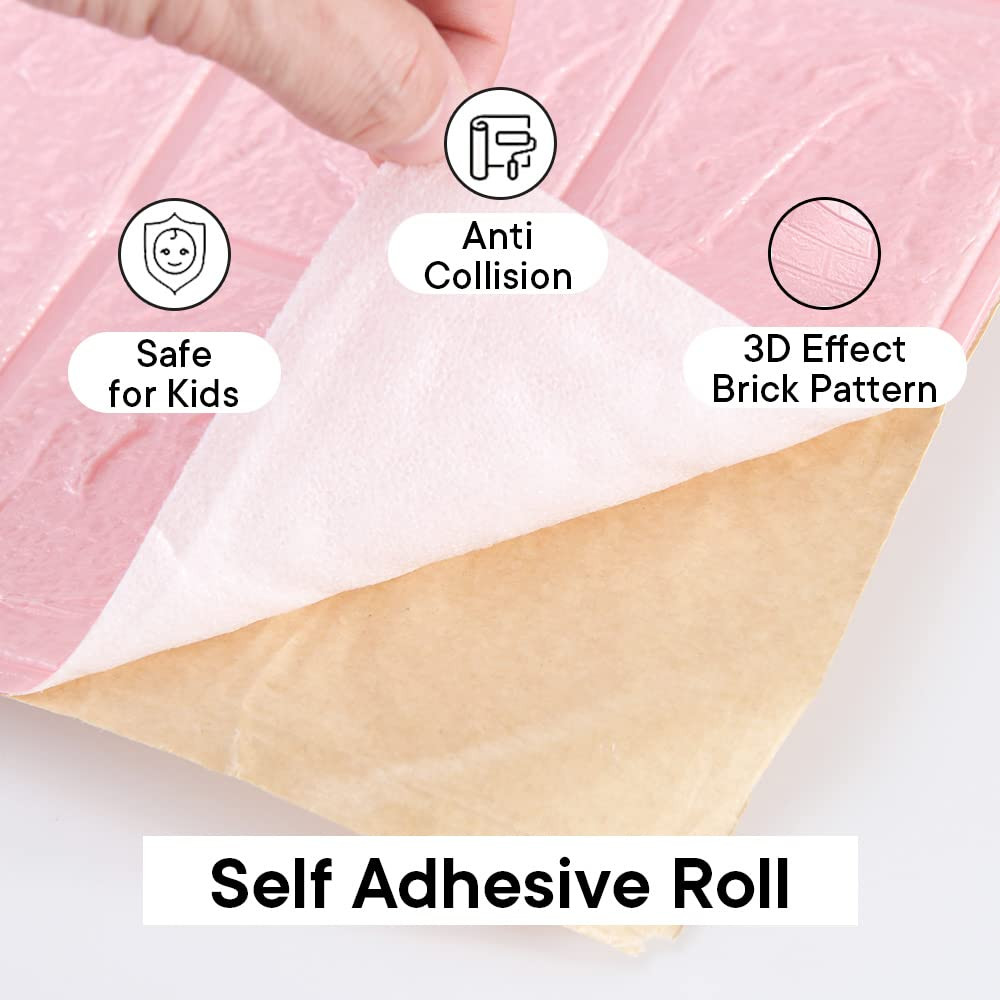 Kuber Industries Foam Brick Pattern 3D Wallpaper for Walls | Soft PE Foam| Easy to Peel, Stick & Remove DIY Wallpaper | Suitable on All Walls | Pack of 2 Sheets, 70 cm X 77 cm