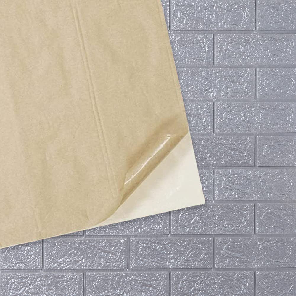 Kuber Industries Foam Brick Pattern 3D Wallpaper for Walls | Soft PE Foam| Easy to Peel, Stick & Remove DIY Wallpaper | Suitable on All Walls | Pack of 2 Sheets, 70 cm X 77 cm