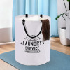 Foldable Carry Laundry Bag Big Size with Sturdy Handles | Laundry Basket/Box/Hamper for Clothes Storage - Ideal Cloth Bag for Travel & Daily Laundry | GM-4-WHH | White