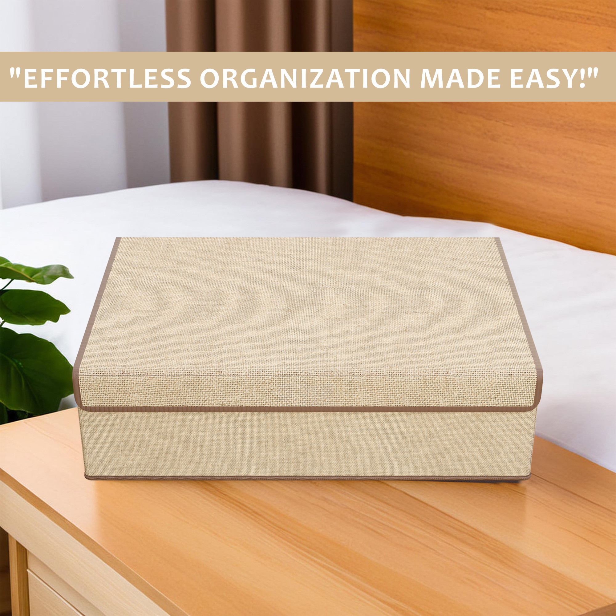 Kuber Industries Foldable Multi-Grid Undergarments Organizer with Top Flap  Socks  Innerwear Organiser for Wardrobe  Ideal for BrasPanties Underwear  Ties  LJ-15-BG  Beige  Brown