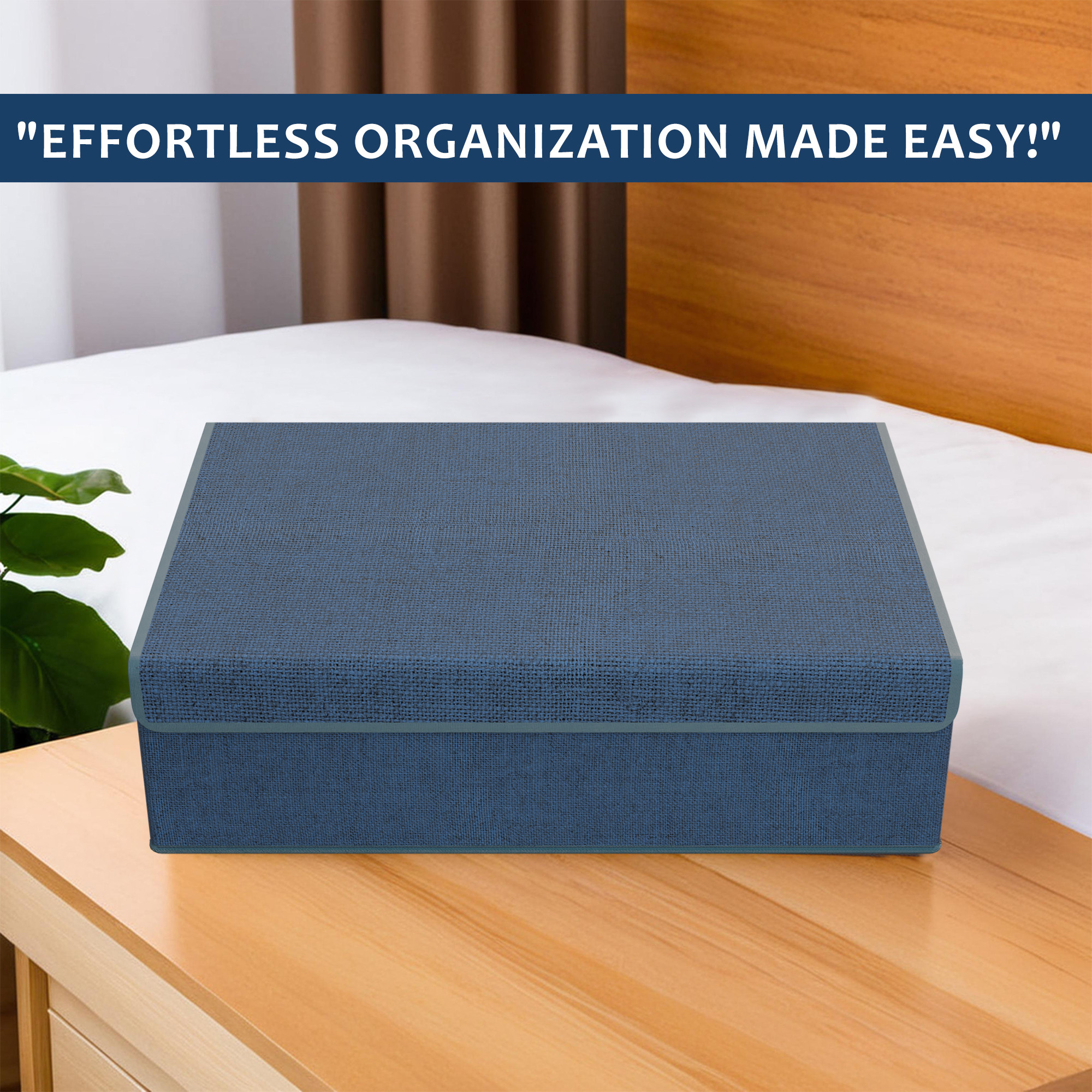 Kuber Industries Foldable Multi-Grid Undergarments Organizer with Top Flap  Socks  Innerwear Organiser for Wardrobe  Ideal for BrasPanties Underwear  Ties  LJ-15-NBLU  Navy