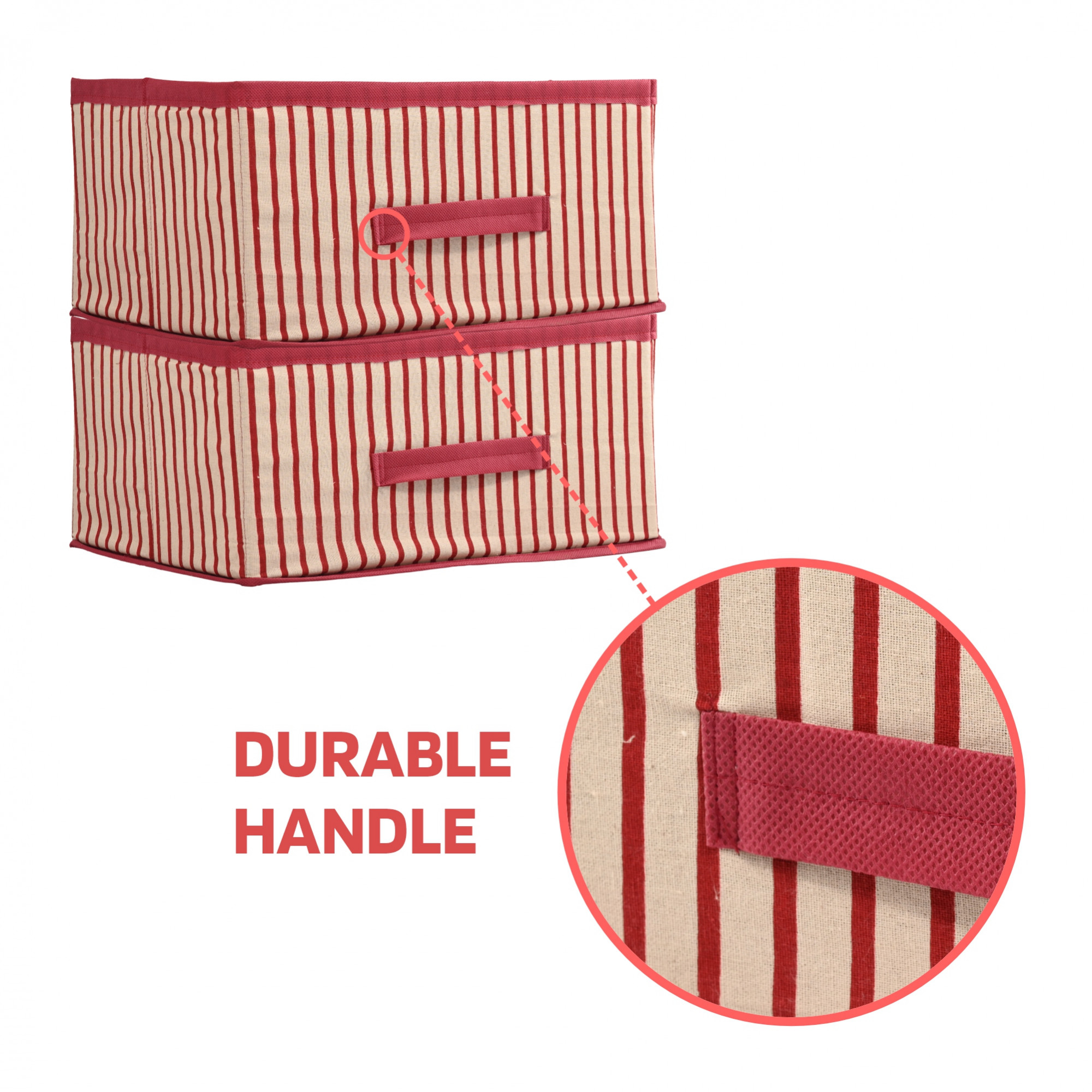 Kuber Industries Foldable Multi-purpose Cloth Organizer for Storage with Drawing Handle  Durable Organisers Storage Box for ClothesToys  Lining Print - Pink