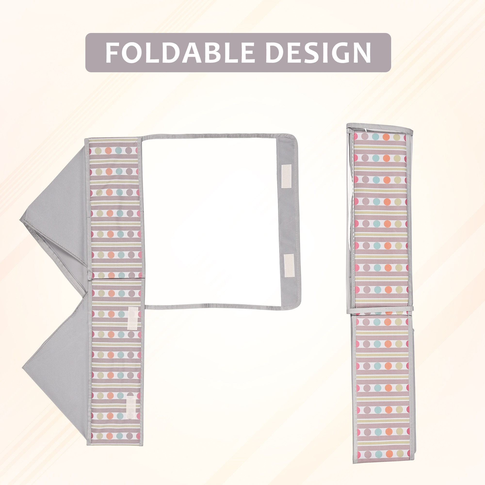 Kuber Industries Foldable Multicompartment Socks Organizer for Wardrobe with Transparent Lid Cloth Organizer for Storage  Tie  Socks Organisers Storage Box for Closet  YJ-31-GRY  Grey