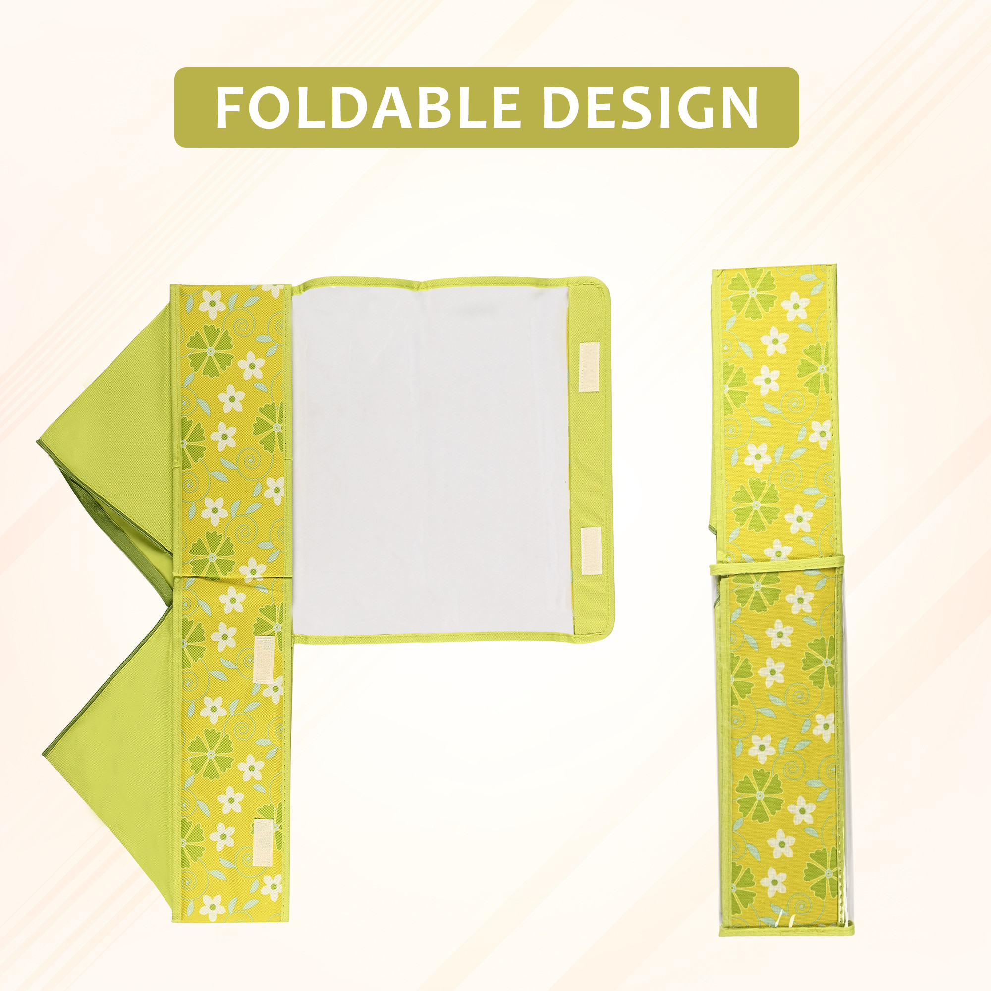 Kuber Industries Foldable Multicompartment Socks Organizer for Wardrobe with Transparent Lid Cloth Organizer for Storage  Tie  Socks Organisers Storage Box for Closet  YJ-31-GRN  Green