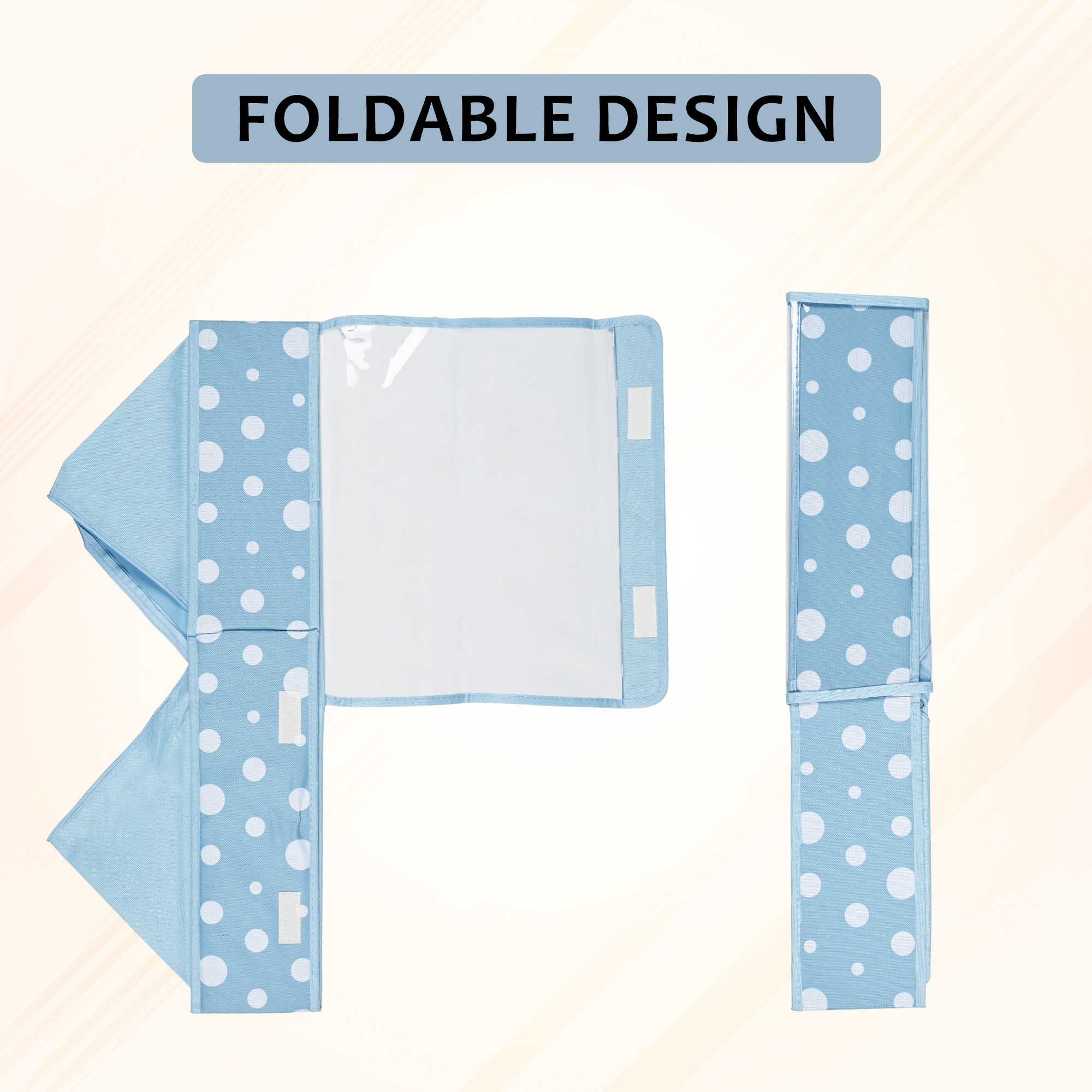 Kuber Industries Foldable Multicompartment Socks Organizer for Wardrobe with Transparent Lid Cloth Organizer for Storage  Tie  Socks Organisers Storage Box for Closet  YJ-31-BLU  Blue