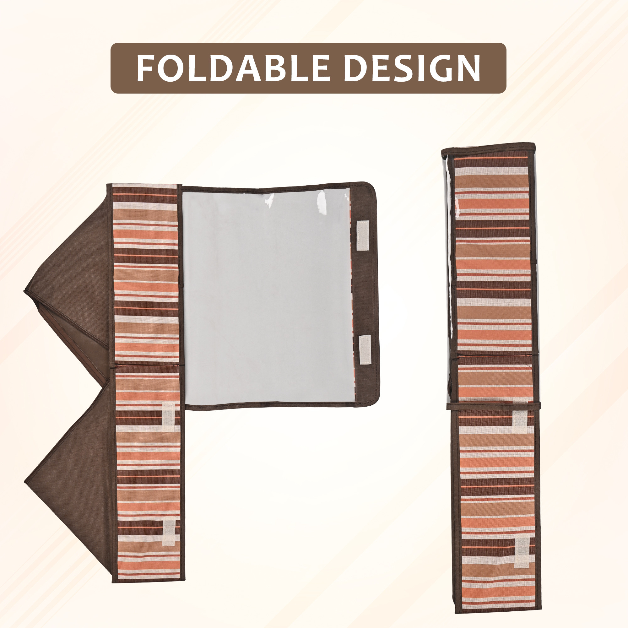 Kuber Industries Foldable Multicompartment Socks Organizer for Wardrobe with Transparent Lid Cloth Organizer for Storage  Tie  Socks Organisers Storage Box for Closet  YJ-31-BRN  Brown