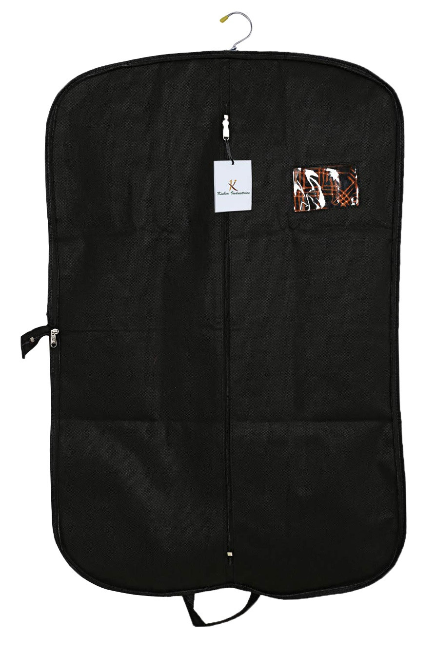 Kuber Industries Foldable Non Woven Men's Coat Blazer Suit Cover (Black)  -CTKTC41365