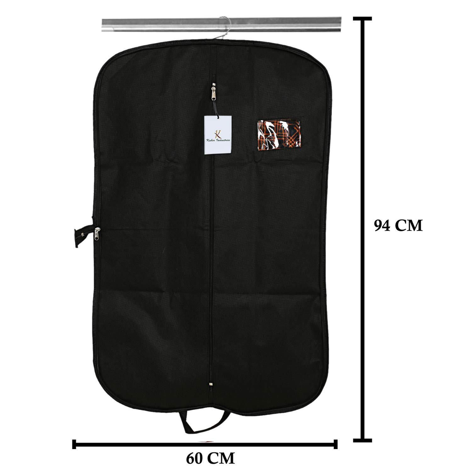 Kuber Industries Foldable Non Woven Men's Coat Blazer Suit Cover (Black)  -CTKTC41365