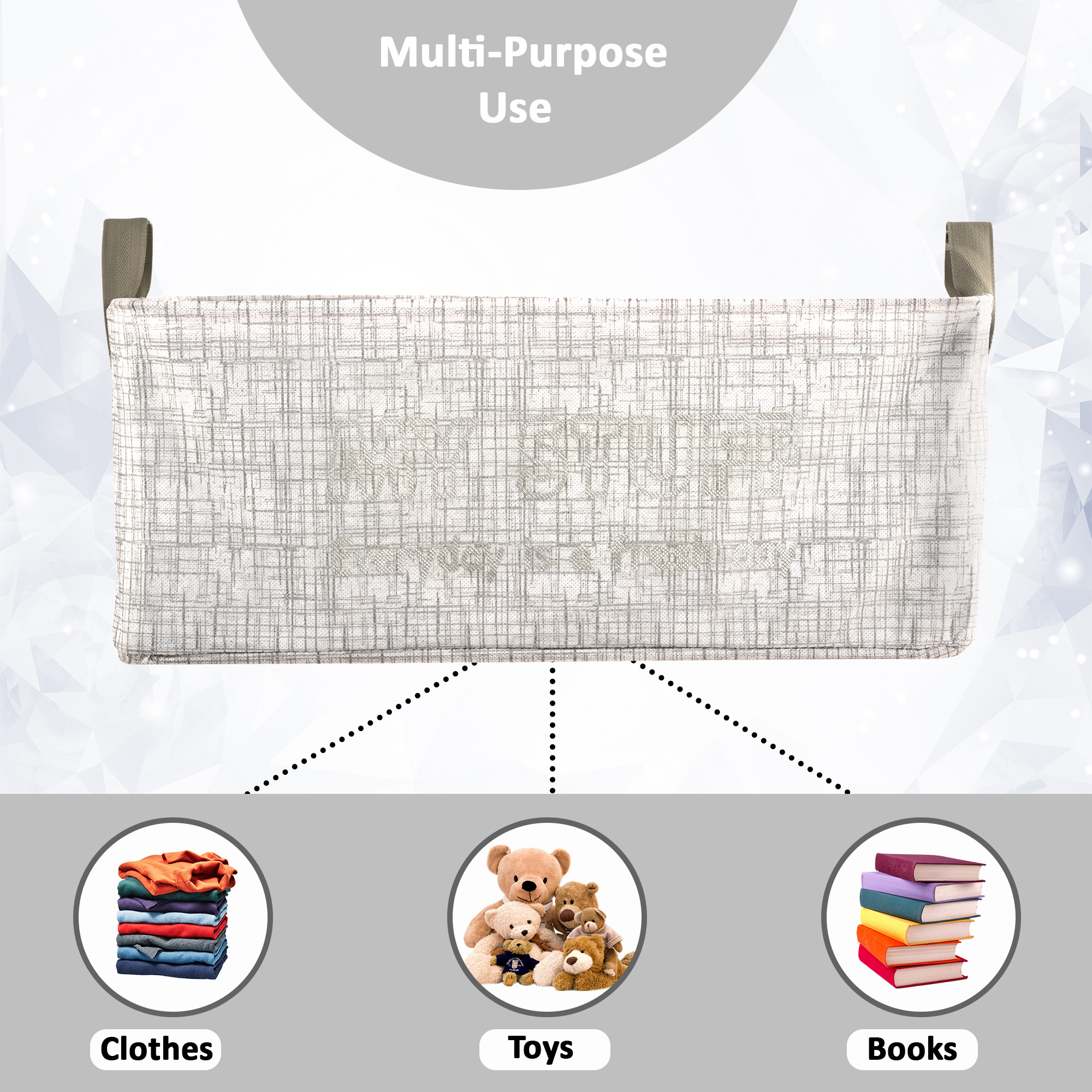 Kuber Industries Foldable Non-Woven Storage Box for Clothes  Dress  Towel Organiser for Wardrobe  Collapsible Container Basket - Grey