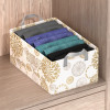 Foldable Non-Woven Storage Box for Clothes | Dress &amp; Towel Organiser for Wardrobe | Collapsible Container Basket - White