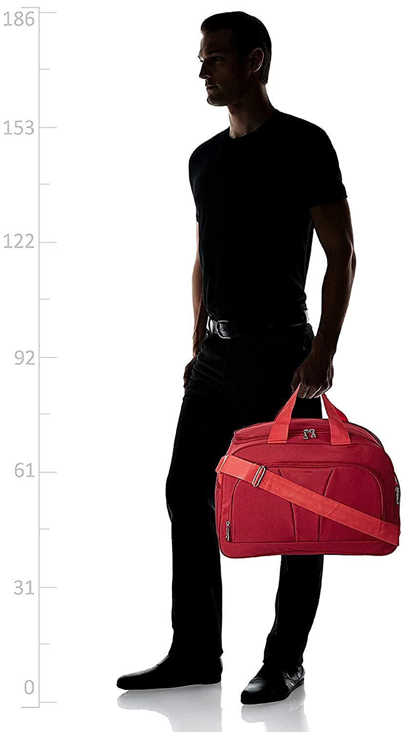 Kuber Industries Foldable Rexine Travel Storage Luggage Bag Carrying Bag (Red)