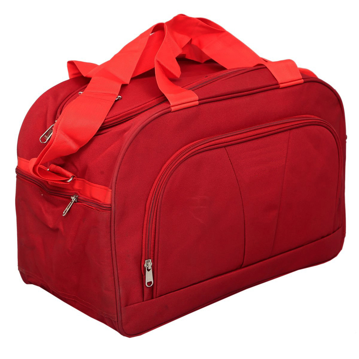 Kuber Industries Foldable Rexine Travel Storage Luggage Bag Carrying Bag (Red)