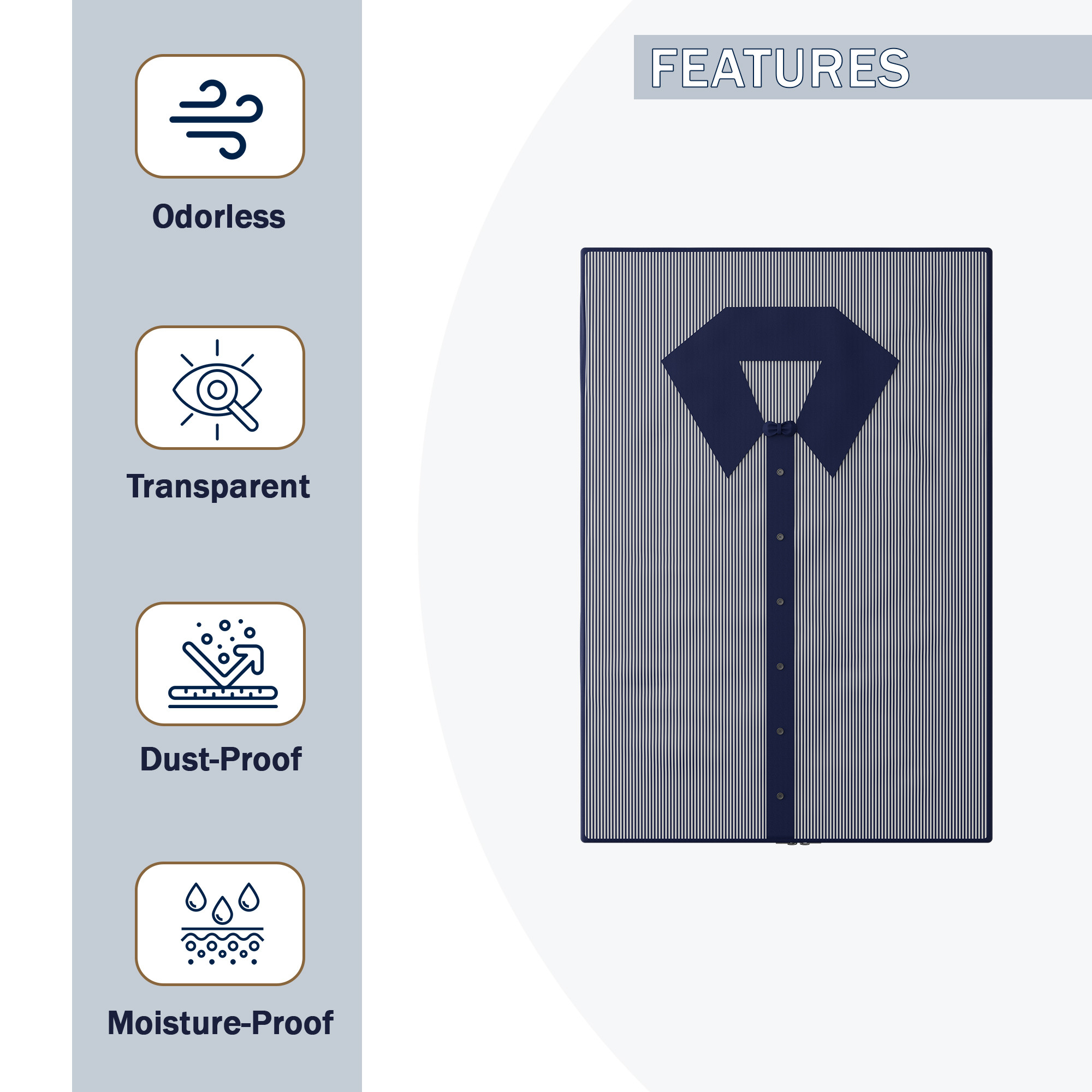 Kuber Industries Foldable Shirt Cover  Shirt Storage Organizer  Wardrobe Organizer for Storage With Transparent Window  Smart Clothes Organizer Box  Kapde Rakhne ka Box  Blue