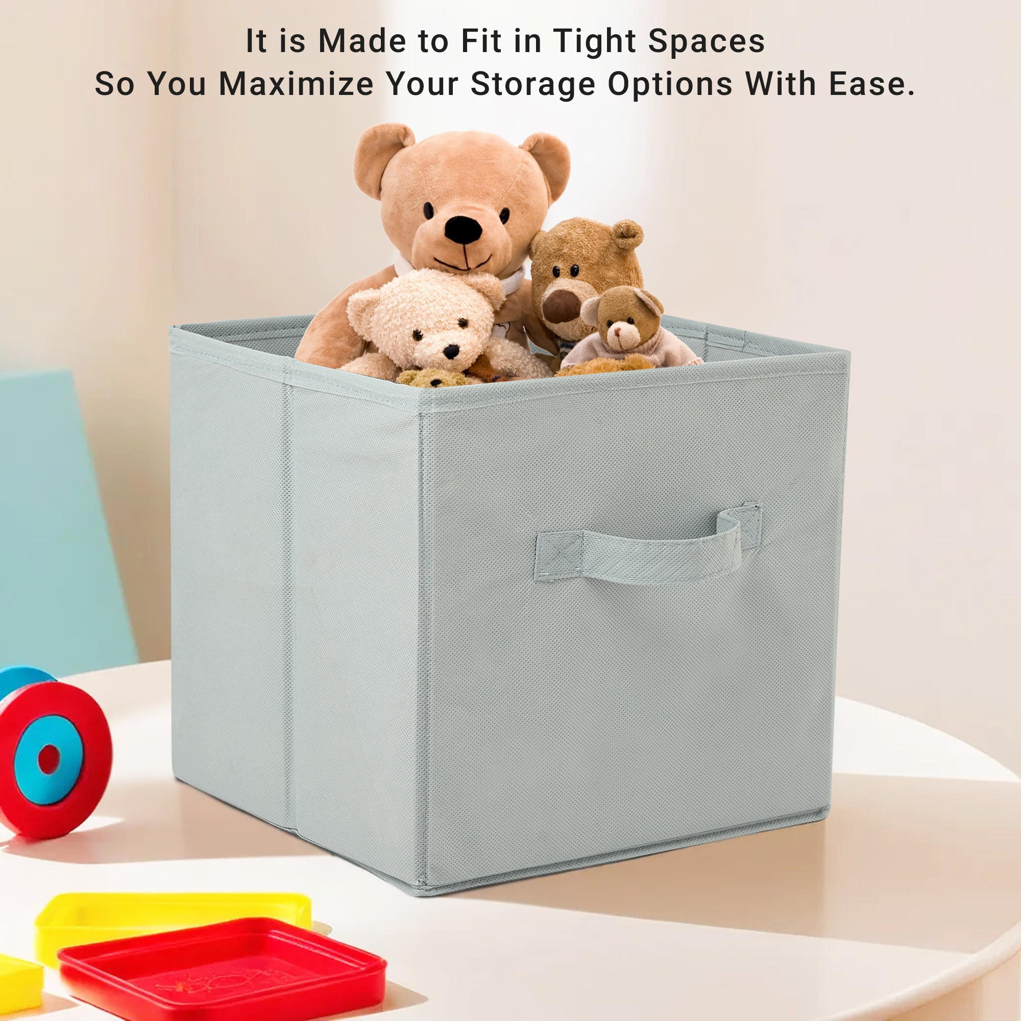 Kuber Industries Foldable Storage Box  Multipurpose Storage Organizer For Clothes  Plain Wardrobe Organizer for Book Stationary  Toys  11 Inch  Grey