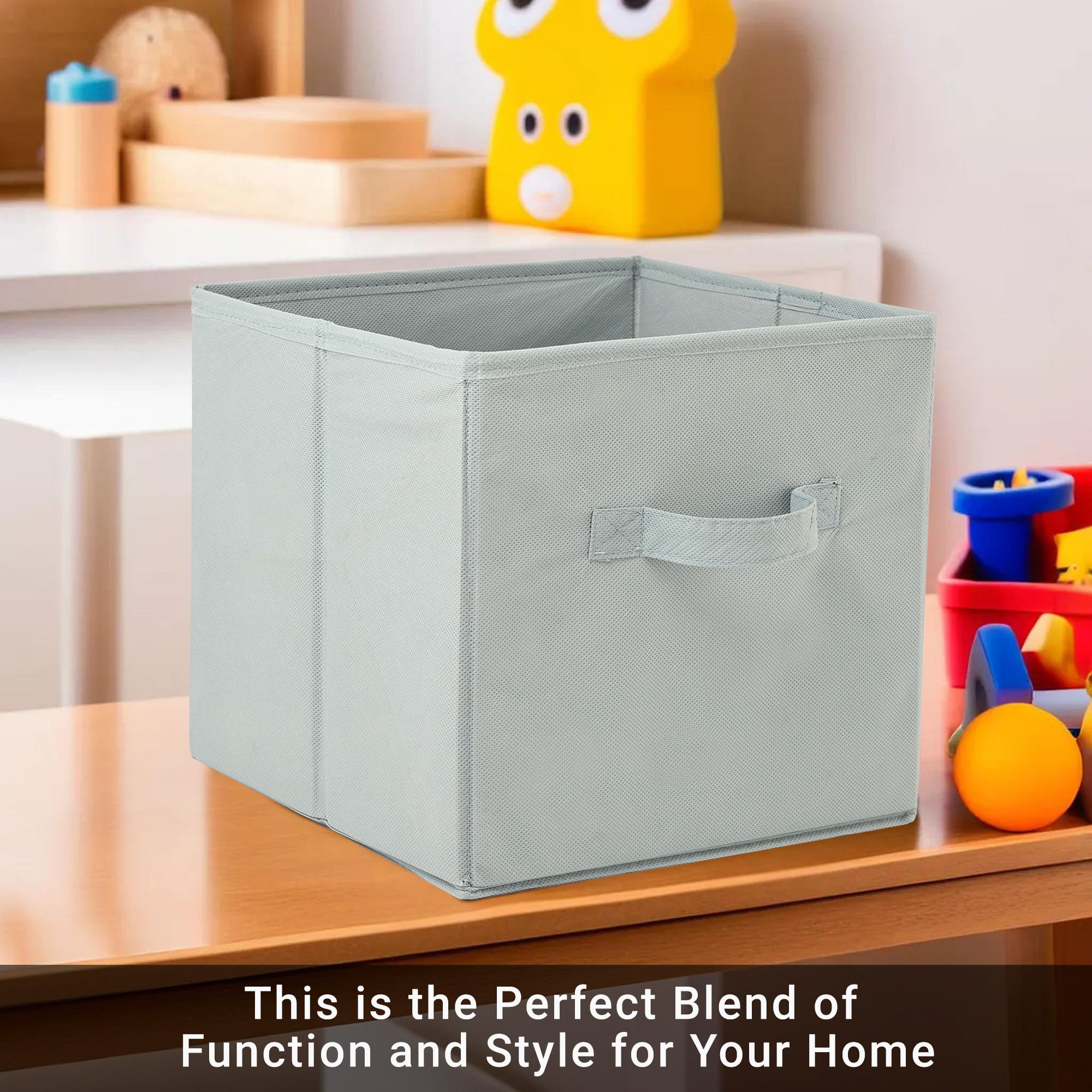 Kuber Industries Foldable Storage Box  Multipurpose Storage Organizer For Clothes  Plain Wardrobe Organizer for Book Stationary  Toys  11 Inch  Grey