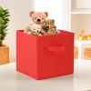 Foldable Storage Box | Multipurpose Storage Organizer For Clothes | Plain Wardrobe Organizer for Book, Stationary &amp; Toys | 11 Inch | Red