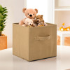 Foldable Storage Box | Multipurpose Storage Organizer For Clothes | Plain Wardrobe Organizer for Book, Stationary &amp; Toys | 11 Inch | Beige