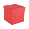 Foldable Storage Puffy Stool For Living Room, Bedroom & Home | Stylish Dressing Table Stool For Makeup & Puja Room - Ideal for Home Decor & Footrest | LJ-21-RD | Red