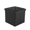 Foldable Storage Puffy Stool For Living Room, Bedroom &amp; Home | Stylish Dressing Table Stool For Makeup &amp; Puja Room - Ideal for Home Decor &amp; Footrest | LJ-21-BLK | Black