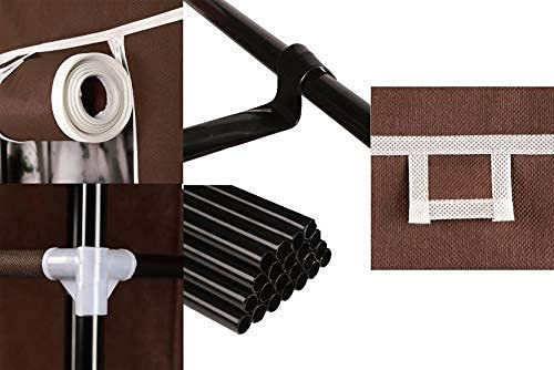 Kuber Industries Foldable Wardrobe for Clothes|Non Woven 2 Door Portable Clothes Rack|6 Shelves Almirah for Clothes (Maroon)