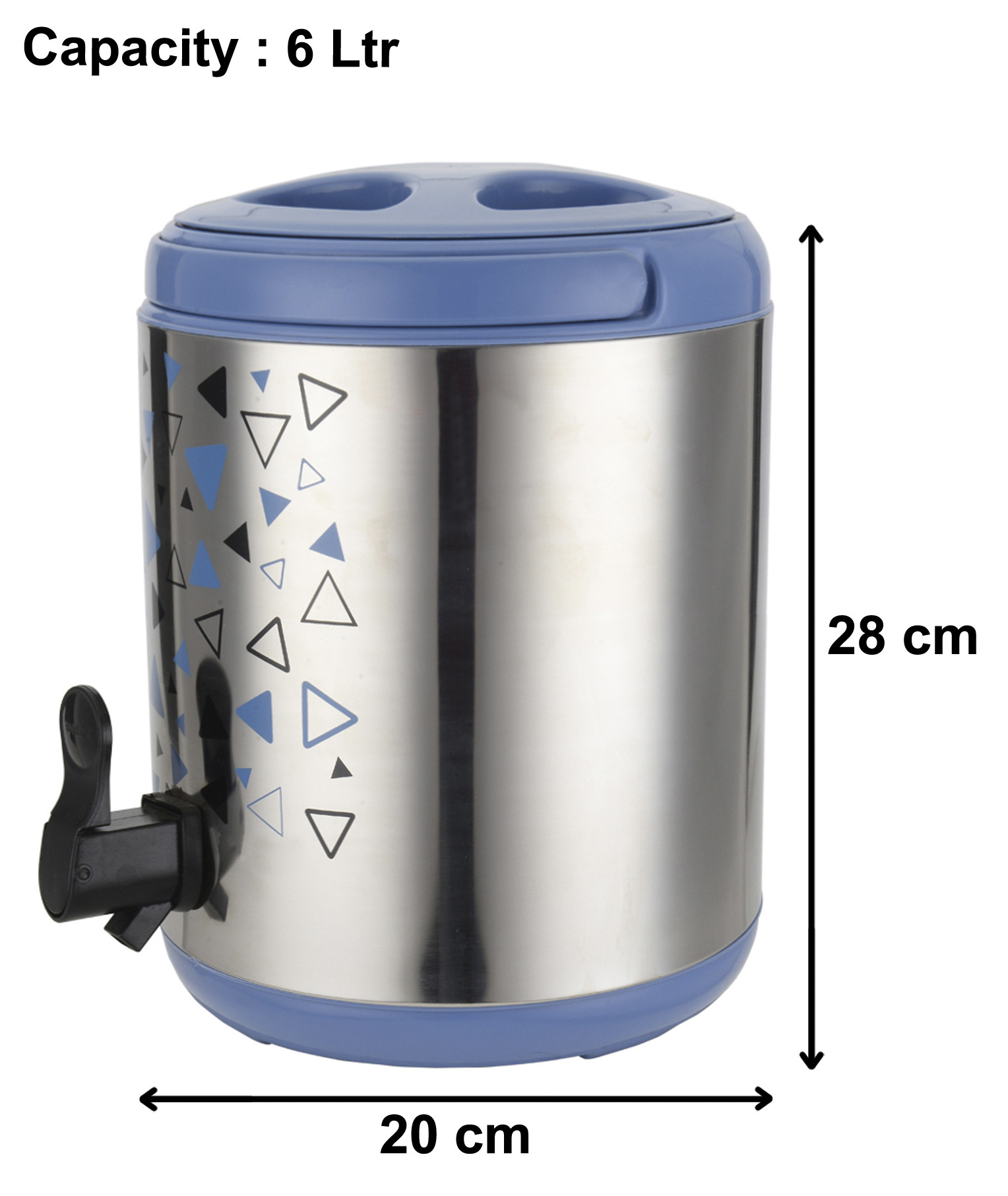 Kuber Industries Food Grade, BPA Free, Insulated Hot & Cold Stainless Steel Water Jug/Camper, 6 Ltrs (Blue)-HS42KUBMART25201