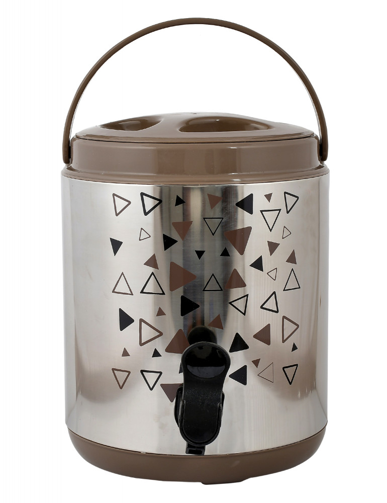 Kuber Industries Food Grade, BPA Free, Insulated Hot &amp; Cold Stainless Steel Water Jug/Camper, 6 Ltrs (Brown)-HS42KUBMART25203