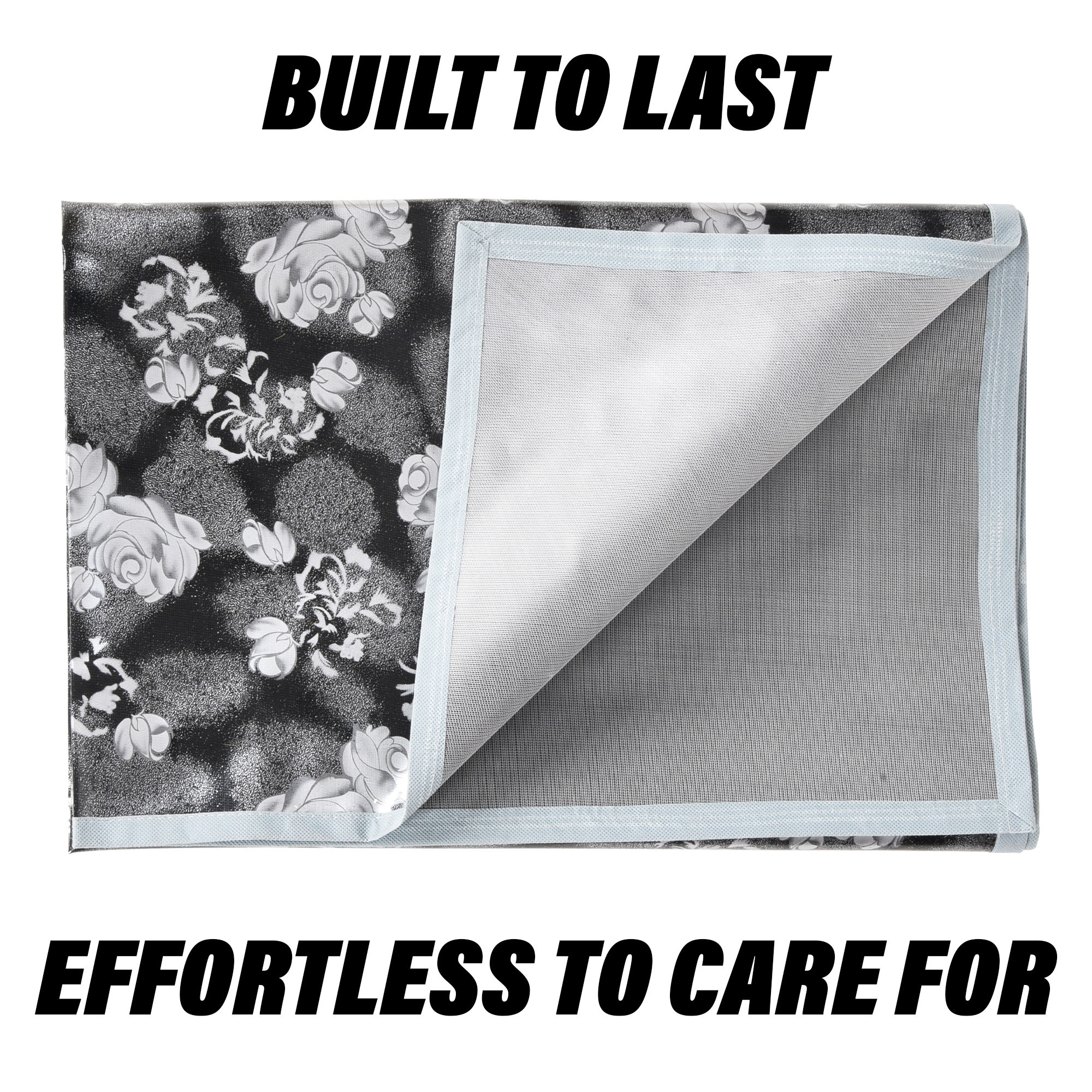 Kuber Industries Food Mat | Bedsheet Protector for Home | Bed Server Food Mat | Bed Server Mat | Rexine Flower Mattress Protector for Home | Food Mat for Kids | Gray