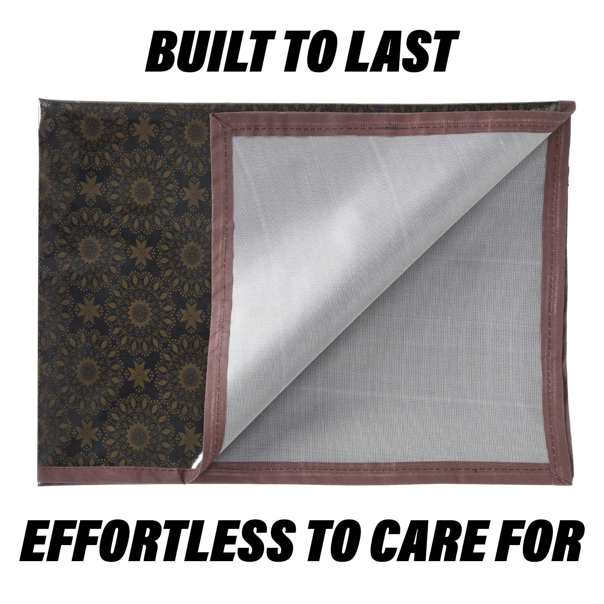 Kuber Industries Food Mat | Bedsheet Protector for Home | Bed Server Food Mat | Bed Server Mat | Rexine Circle Mattress Protector for Home | Food Mat for Kids | Brown