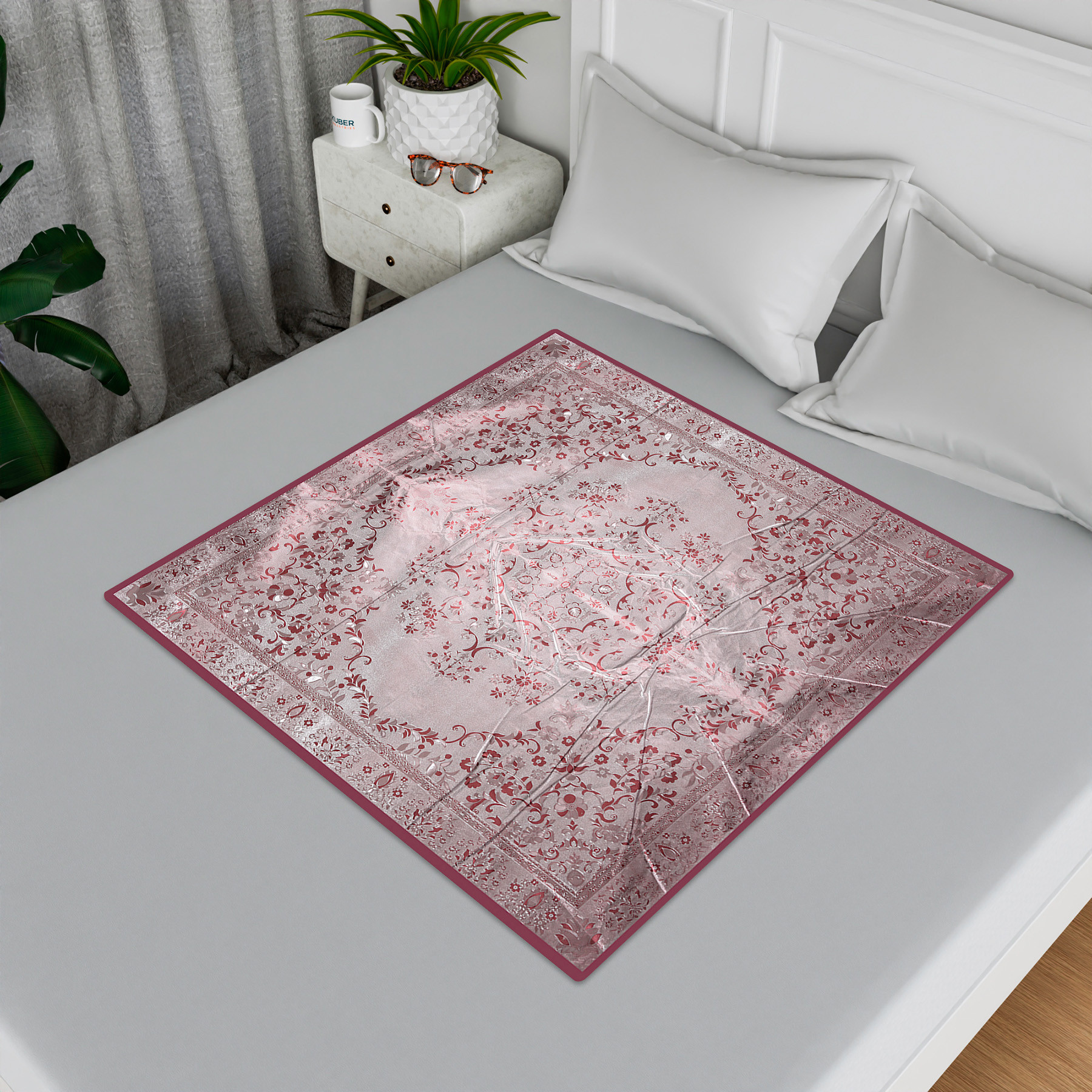 Kuber Industries Food Mat  Bedsheet Protector for Home  Bed Server Food Mat  Bed Server Mat  Shining Mattress Protector for Home  Food Mat for Kids  Maroon