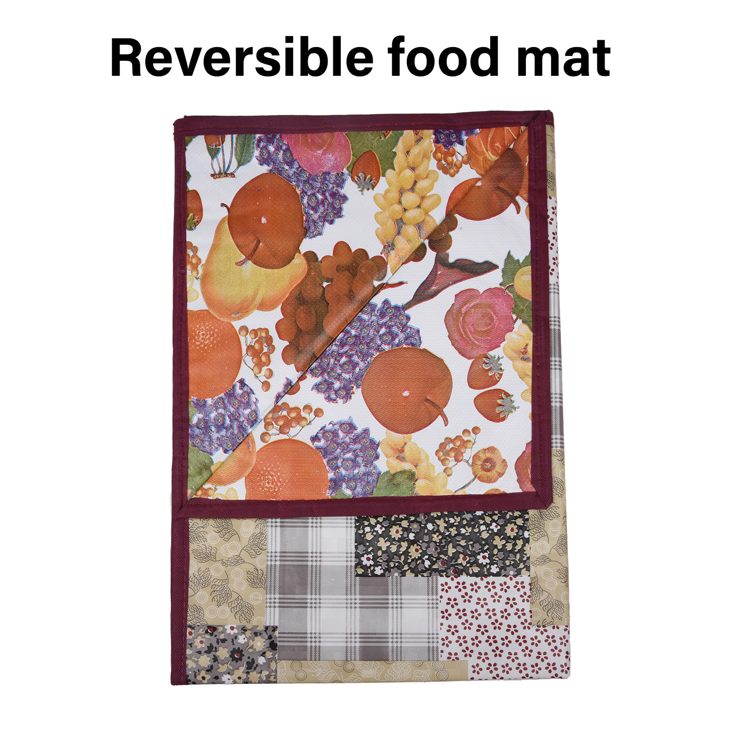Kuber Industries Food Mat  Bedsheet Protector for Home  Reversible Bed Server Mat  Barik Flower Mattress Protector for Home  Food Mat for Kids  92 cm  Black