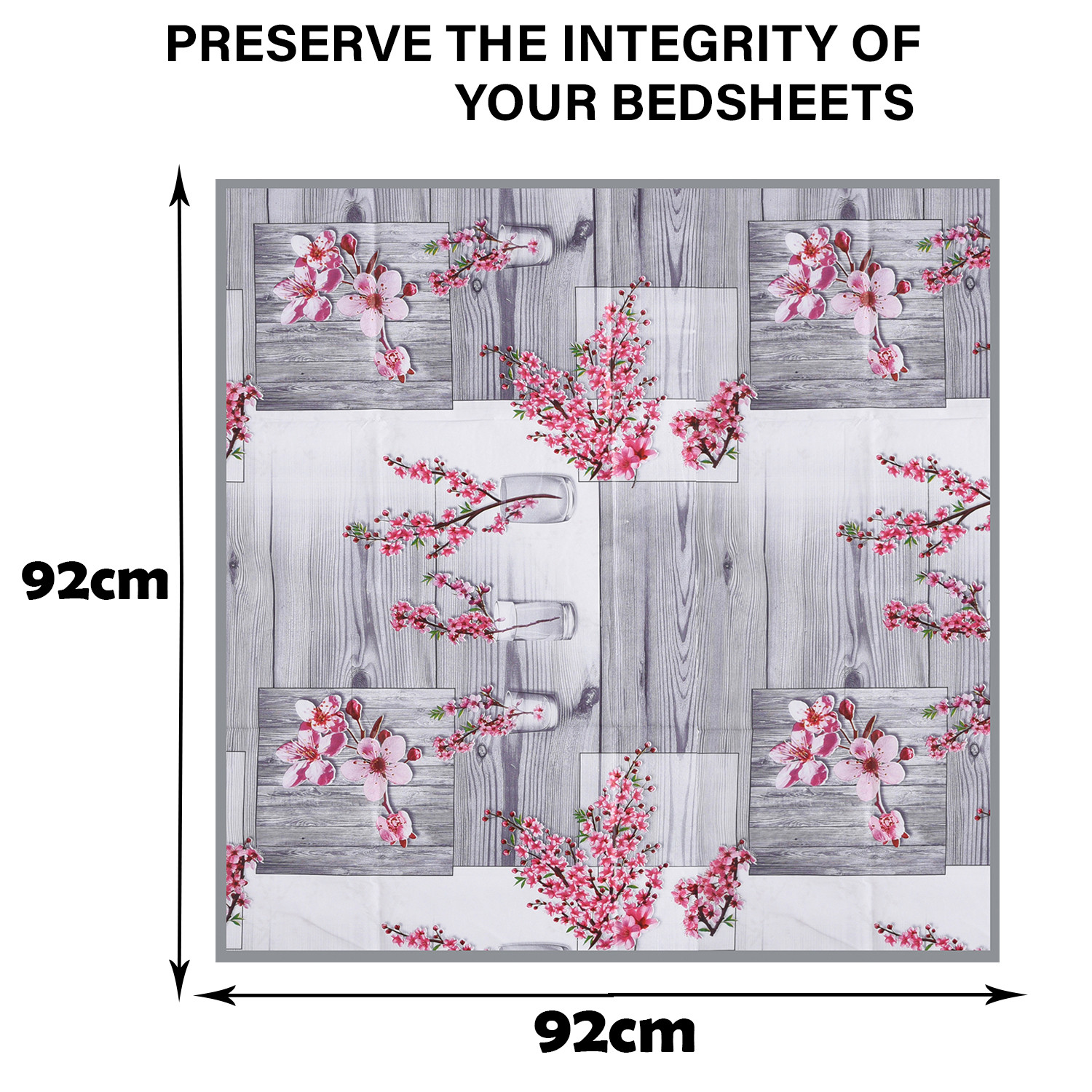 Kuber Industries Food Mat | Bedsheet Protector for Home | Reversible Bed Server Mat | Pink Flower Mattress Protector for Home | Food Mat for Kids | 92 cm | Gray