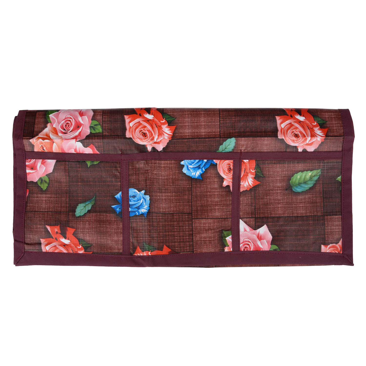 Kuber Industries Food Mat  Fridge Combo Set  Fridge Mat  Fridge Top Cover  Reversible Bed Server Mat  Gulab 7 Pcs Fridge Top Combo  Hanging Organizer  Maroon