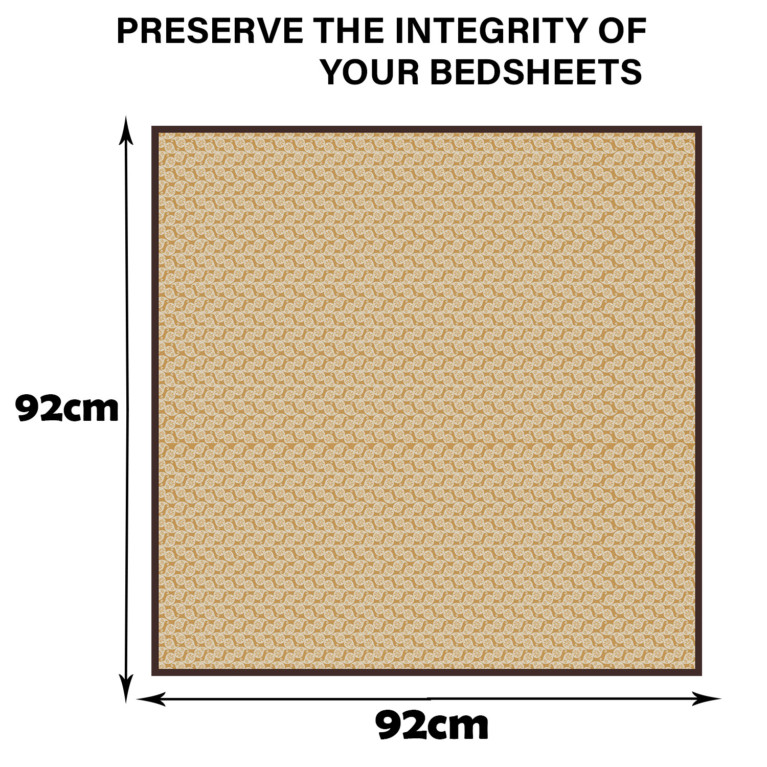 Kuber Industries Food Mat | Waterproof Bedsheet Protector | Reversible Bed Server Mat | Carry Square Mattress Protector for Home | Food Mat for Kids | 92 cm | Golden