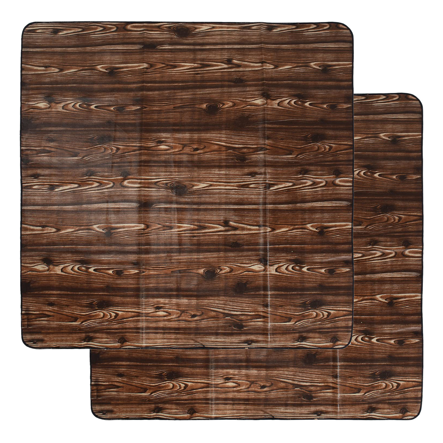 Kuber Industries Food Mat | Wooden Texture Bed Server | Laminated Bed Protector for Home | Bed Server for Bedsheet | 36 Inch | Dark Brown