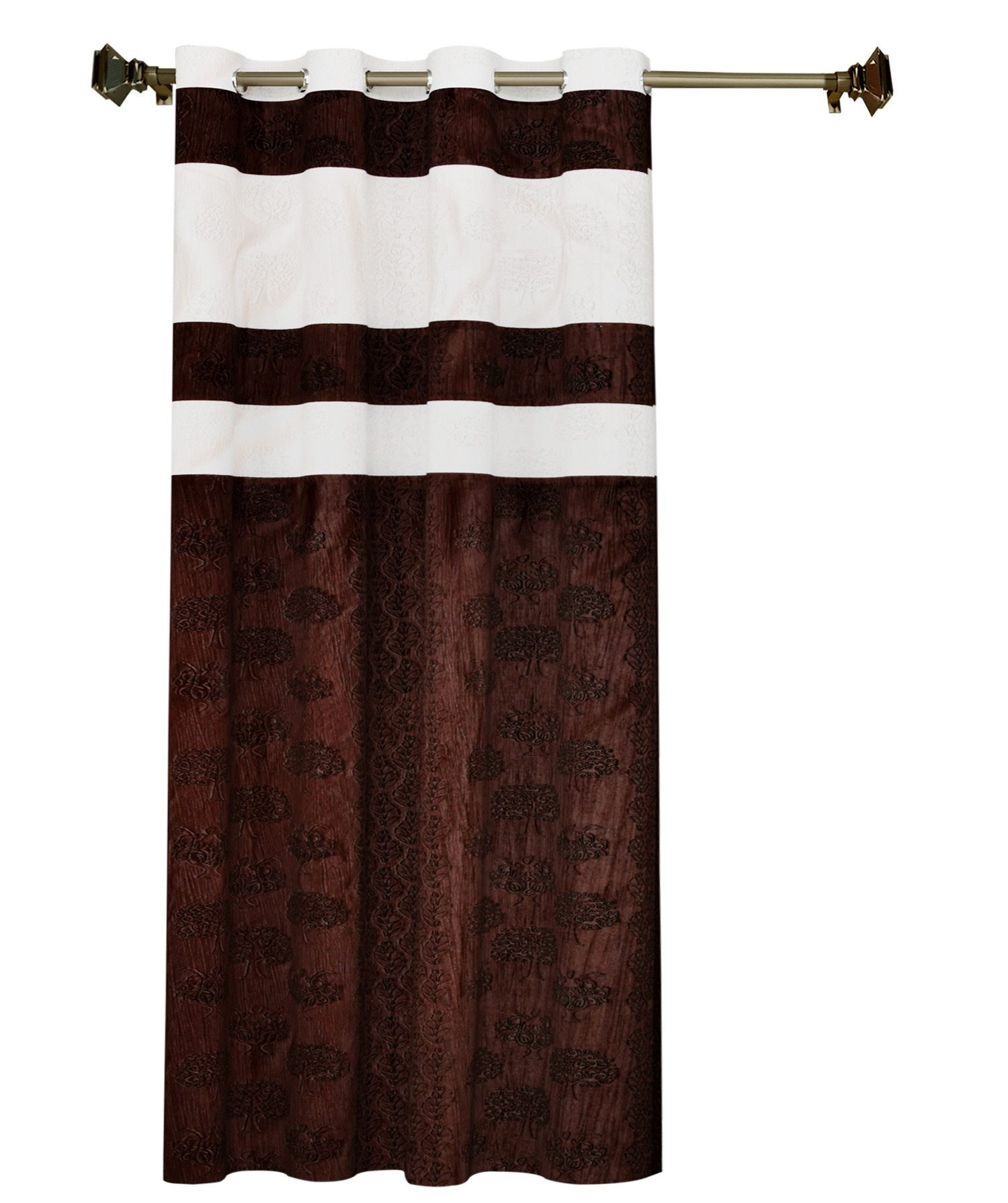 Kuber Industries Forest Printed 7 Feet Door Curtain For Living Room, Bed Room, Kids Room With 8 Eyelet (Brown & Cream)-HS43KUBMART25605
