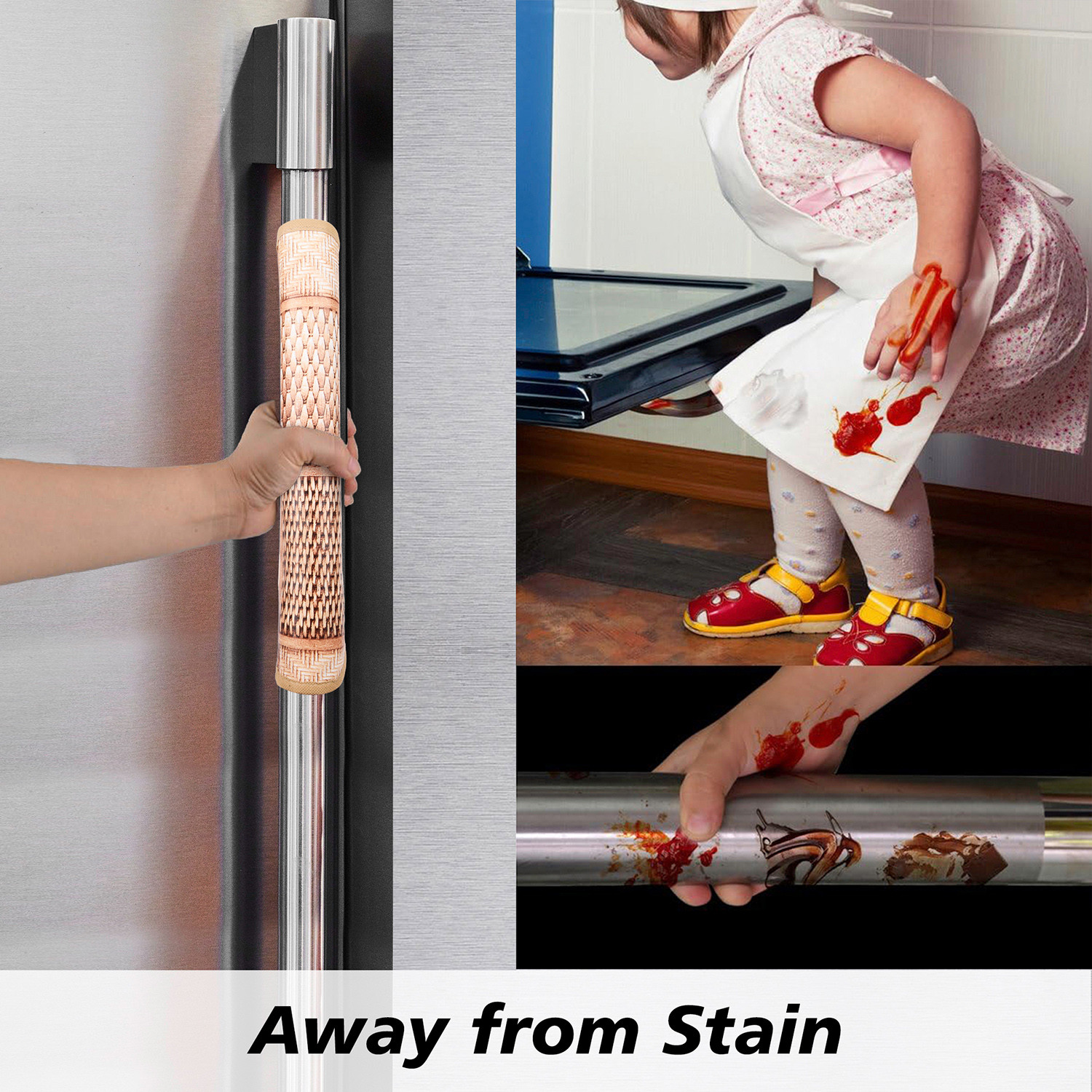 Kuber Industries Fridge Handle Cover  Refrigerator Handle Cover  Fridge Door Handle Protector  Fridge Door Handle Cover  Chatai Fridge Handle Cover  2 Piece Set  Brown