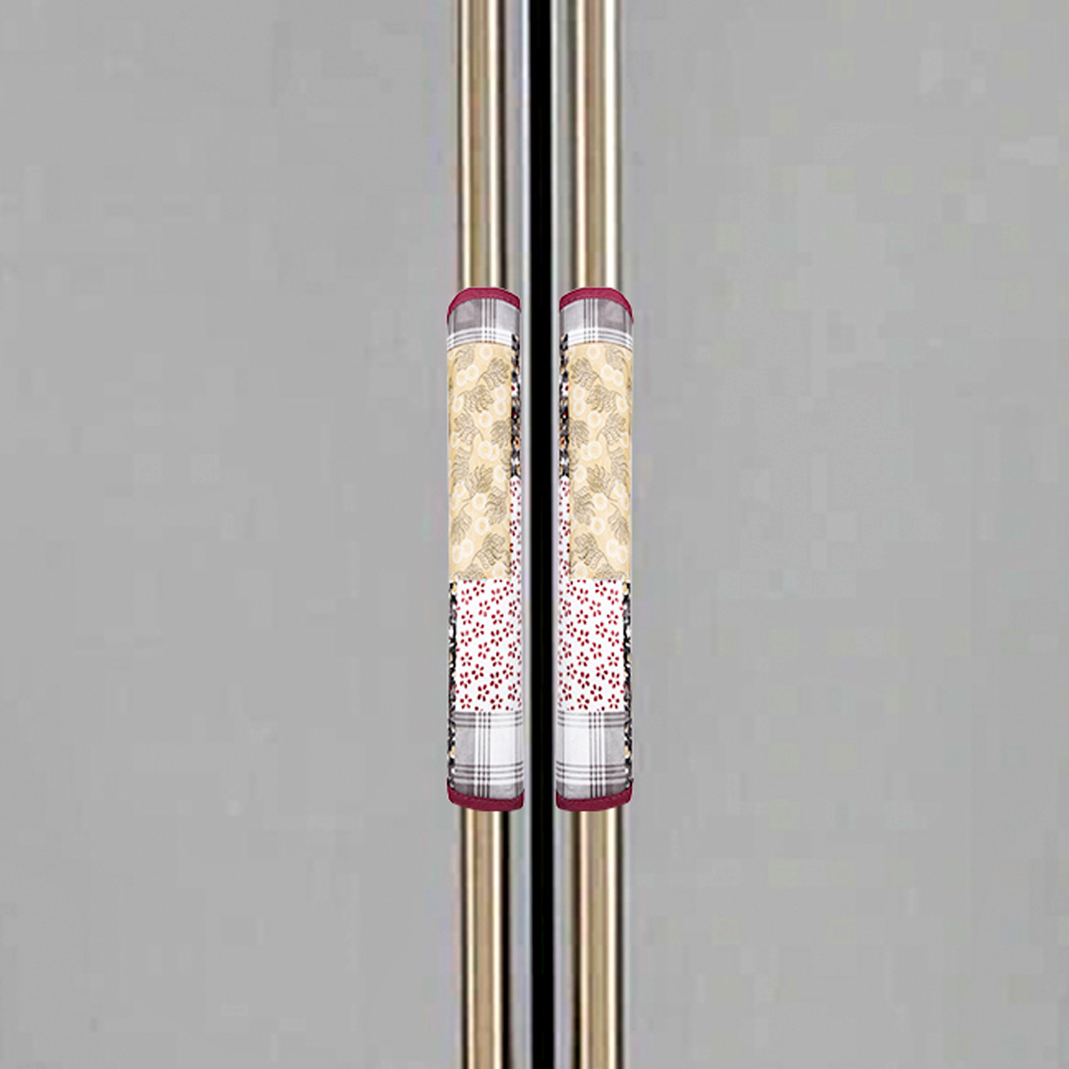 Kuber Industries Fridge Handle Cover  Refrigerator Handle Cover  Fridge Door Handle Protector  Fridge Door Handle Cover  Barik Flower Fridge Handle Cover  2 Piece Set  Maroon