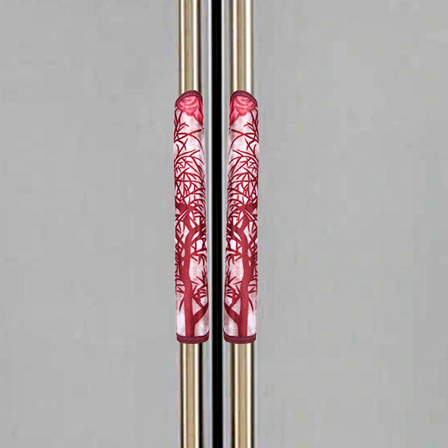 Kuber Industries Fridge Handle Cover  Refrigerator Handle Cover  Fridge Door Handle Protector  Fridge Door Handle Cover  Tree Kniting Fridge Handle Cover  2 Piece Set  Maroon