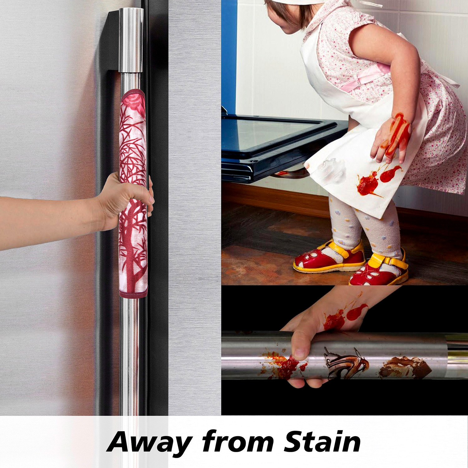 Kuber Industries Fridge Handle Cover  Refrigerator Handle Cover  Fridge Door Handle Protector  Fridge Door Handle Cover  Tree Kniting Fridge Handle Cover  2 Piece Set  Maroon